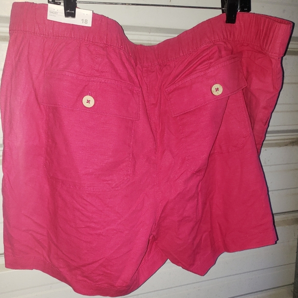 New! Plus Size 18 2X Lane Bryant Pink Linen blend summer shorts - Picture 2 of 4